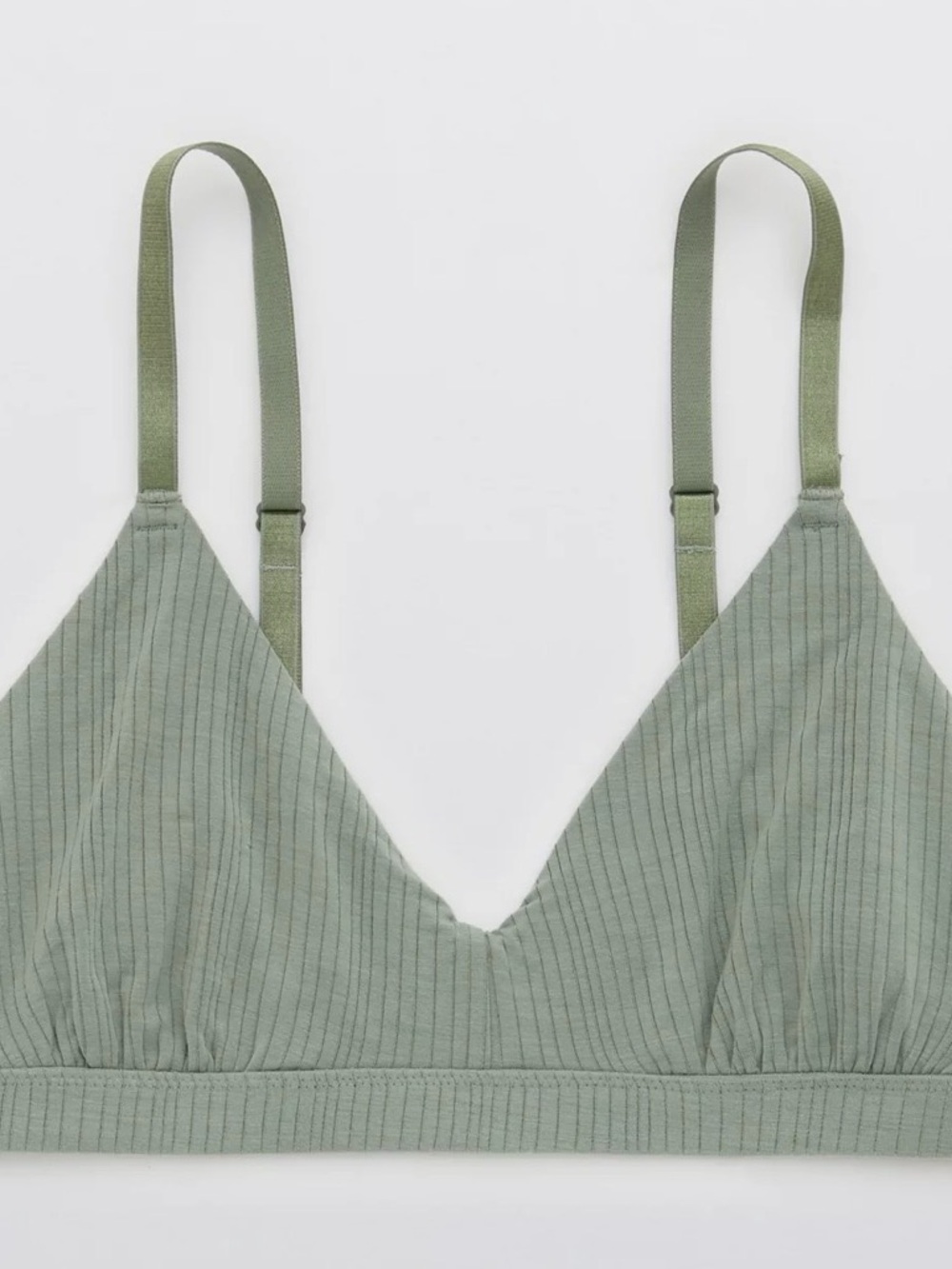 aerie Ribbed Wireless Bralette in Olive